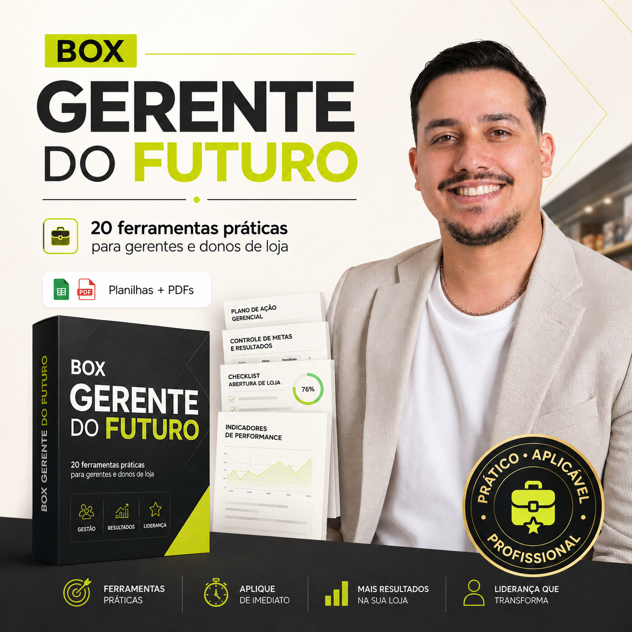 BOX Gerente do Futuro: 20 soluções práticas em planilhas e PDFs